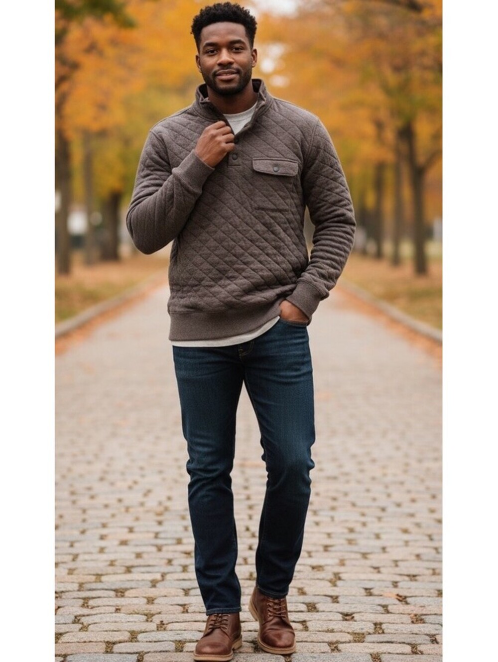 $188 Faherty Sweater Men's Small Epic Quilted Fleece Snap Button Pullover NWT